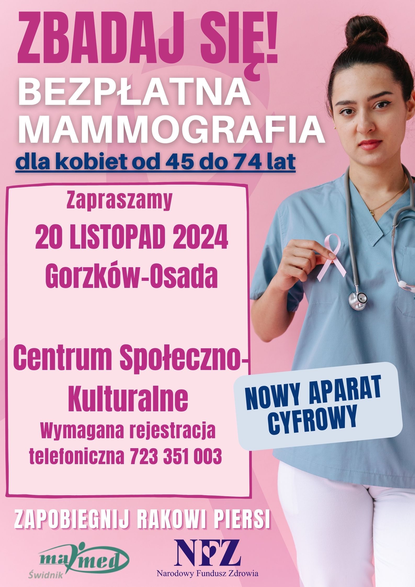bezpłatne badania mammograficzne