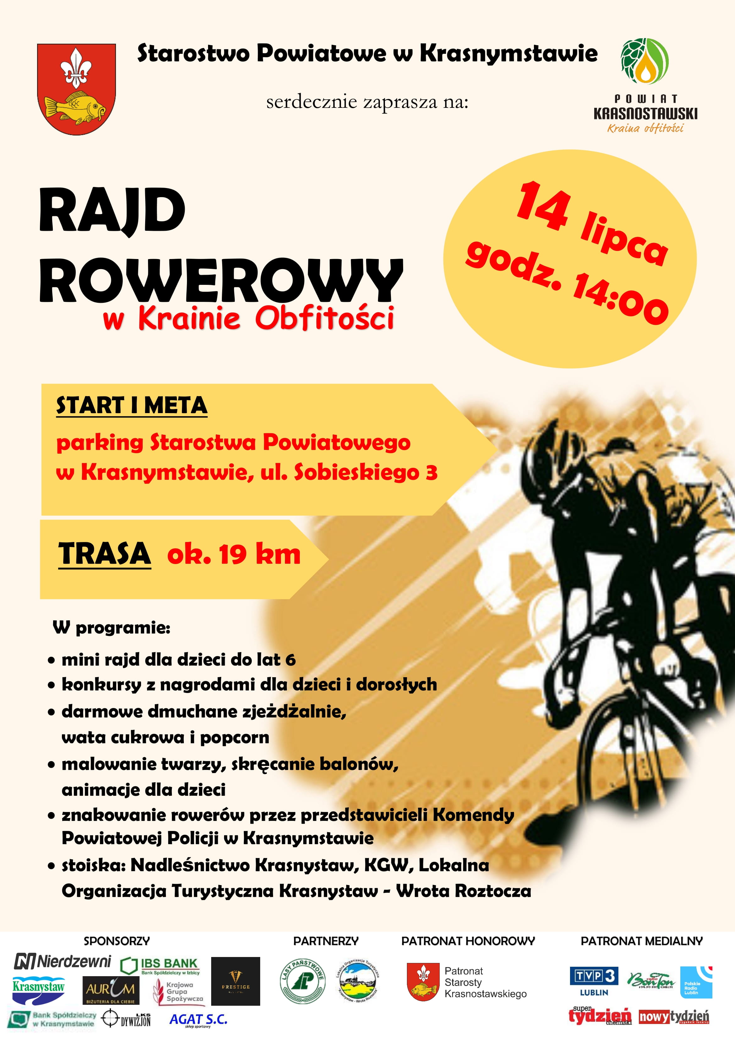 Plakat rajd rowerowy krasnystaw