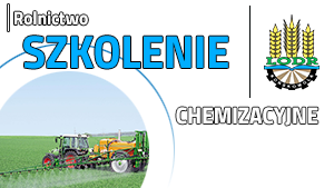 Szkolenie chemizacyjne, w lewym dolnym rogu ciągnik z opryskiwaczem na polu